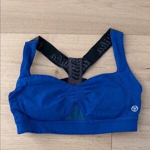 Stylish Blue Sports Bra with Black Straps